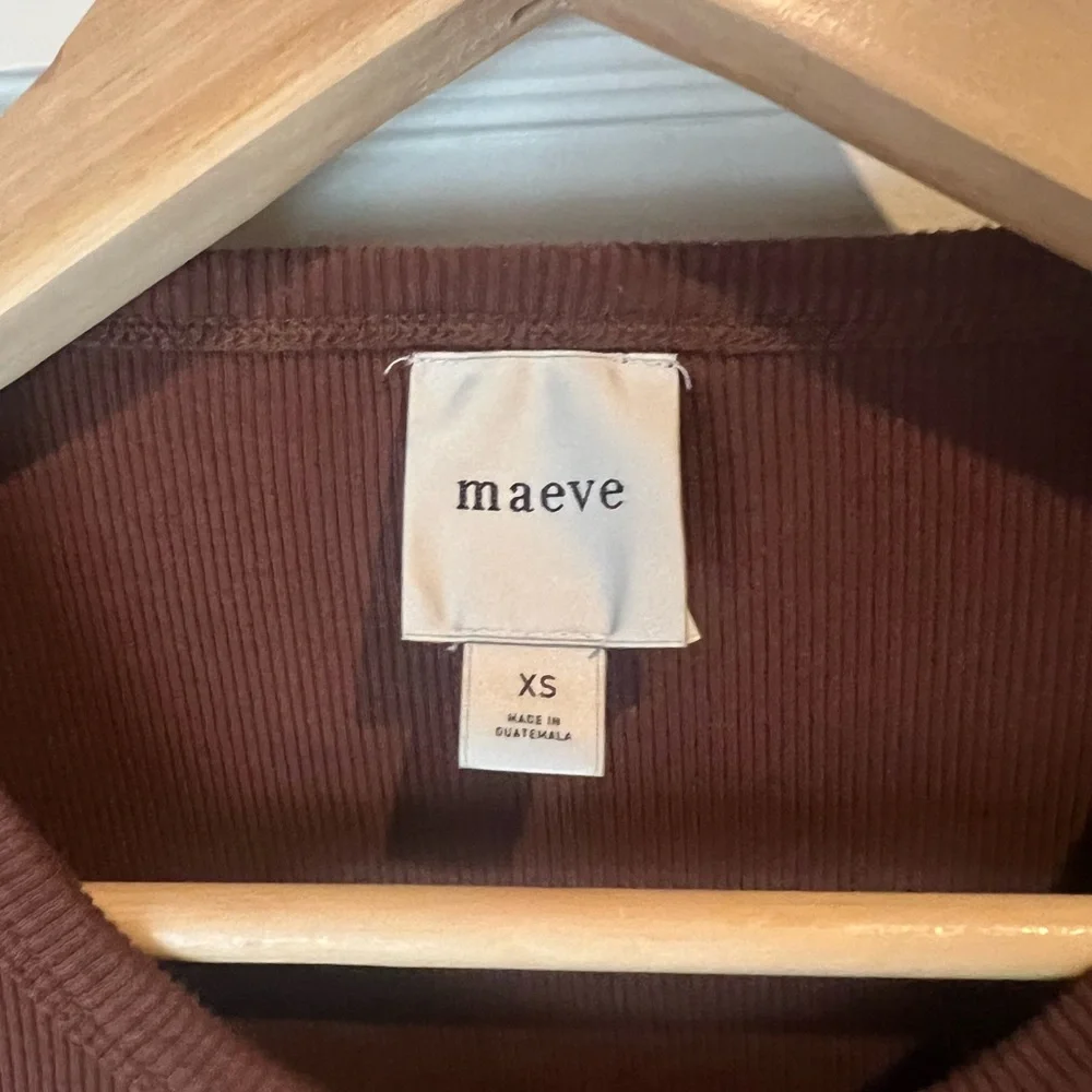Anthropologie Maeve long sleeve ribbed ribbed tee XS - Picture 3 of 3
